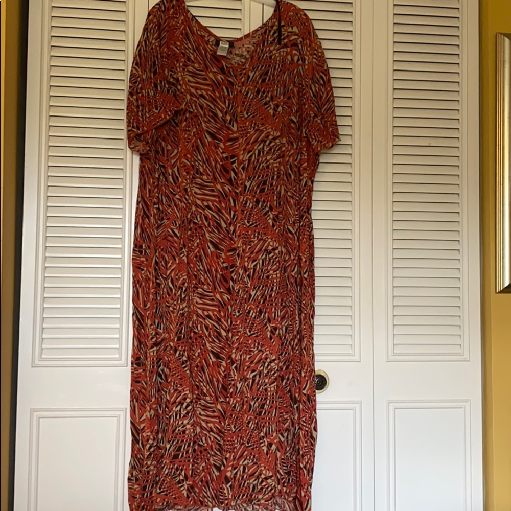 Orange brown swing maxi dress 22/24 Studio 1940